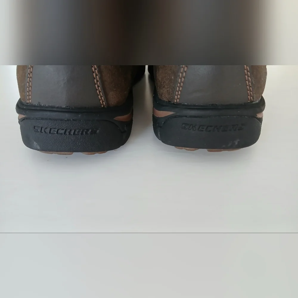 Skechers Men’s Slip‑On Leather Ankle Boots – Size 13